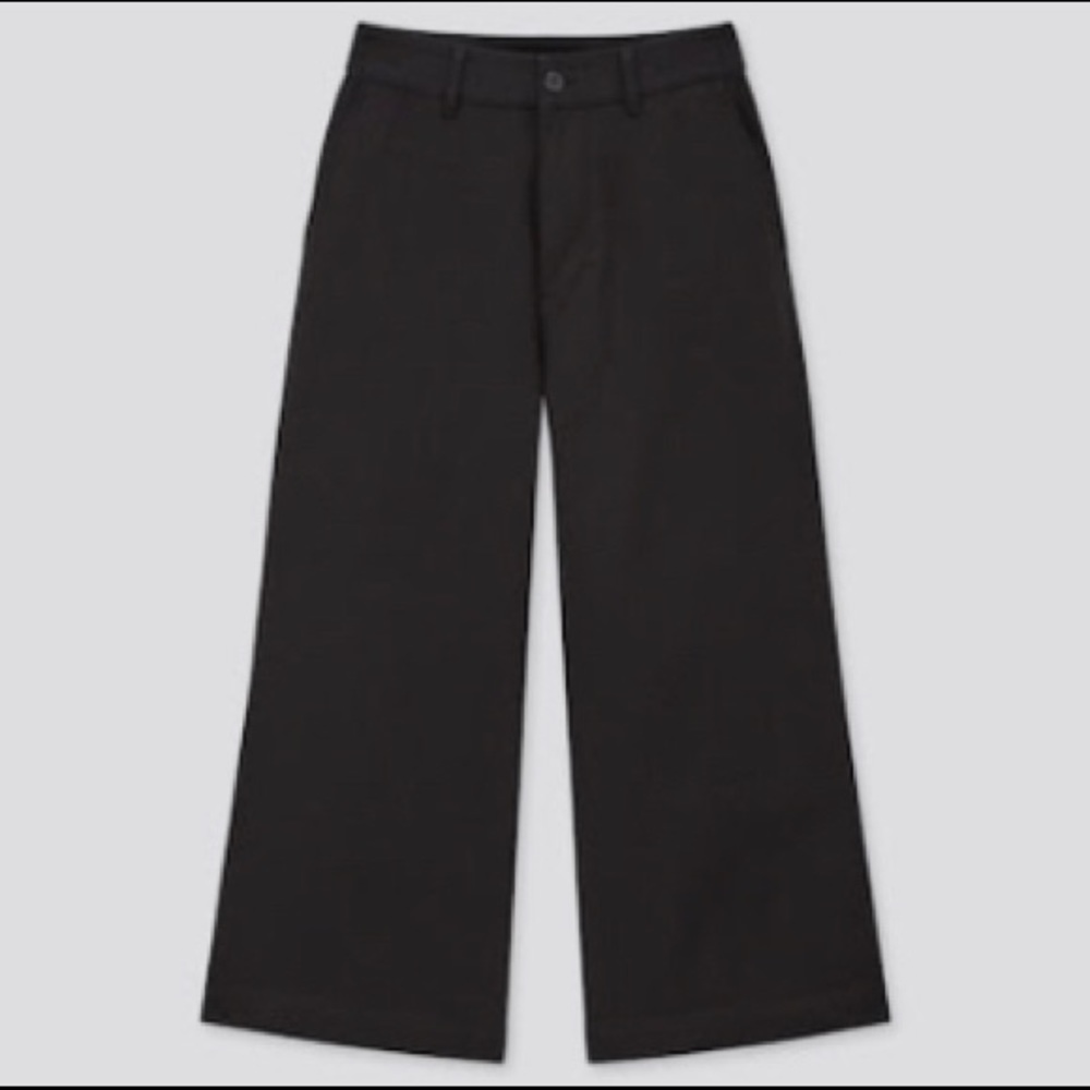 Uniqlo High-rise wide cropped black pants